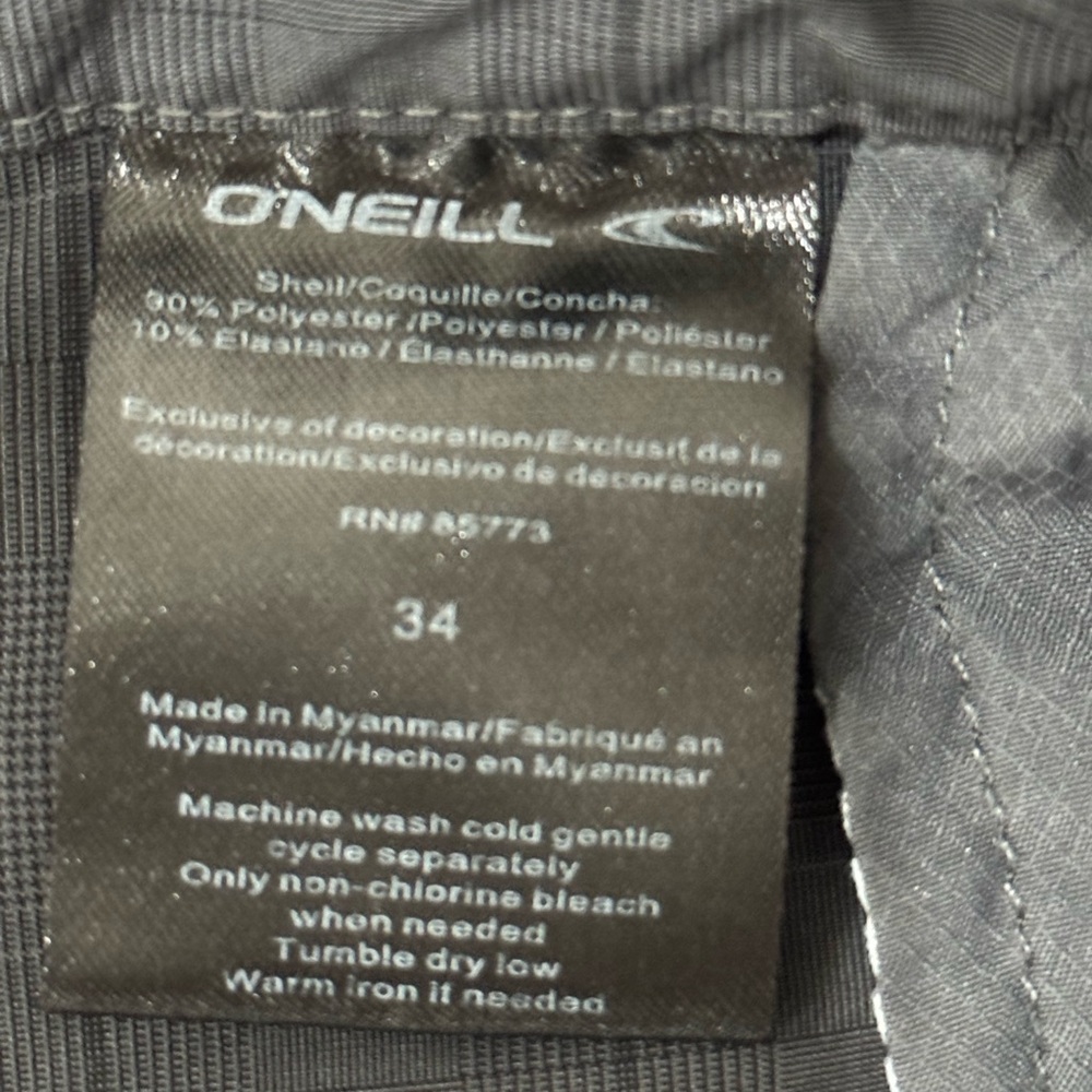 O’Neill Crossover Dark Gray Mens Hybrid Shorts waist size 34 - Picture 8 of 8